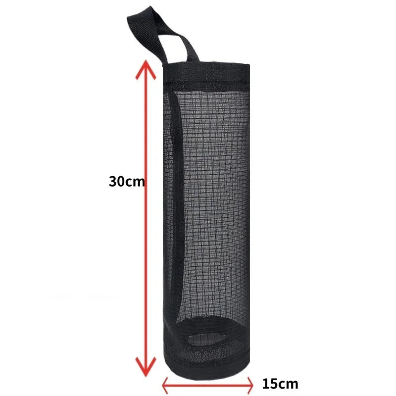 Hanging Plastic Bag Dispenser, Wall-Mounted Kitchen Storage Organizer