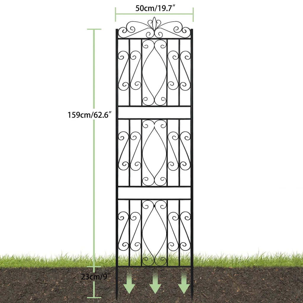 Large Tall Metal Garden Trellis, Plant Climbing Aid, Lattice Antirust Border, Outdoor Yard, 2Pcs