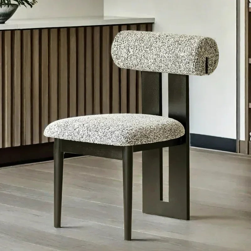 Modern Bouclé Dining Chair with Padded Backrest – Accent Chair
