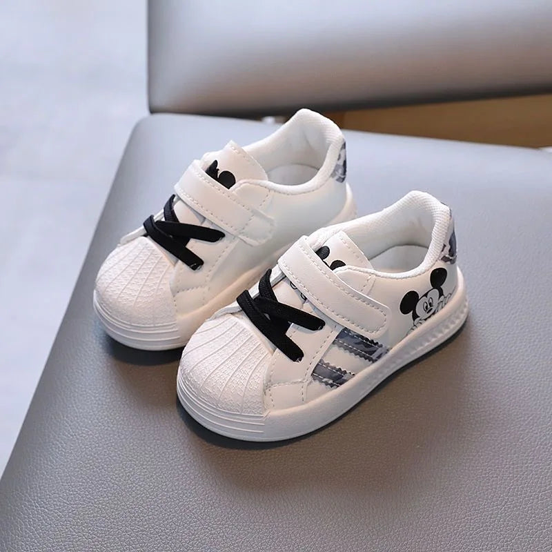 Disney White Casual Shoes For Baby Boy Girl Brand Children Sneaker Mickey Mouse