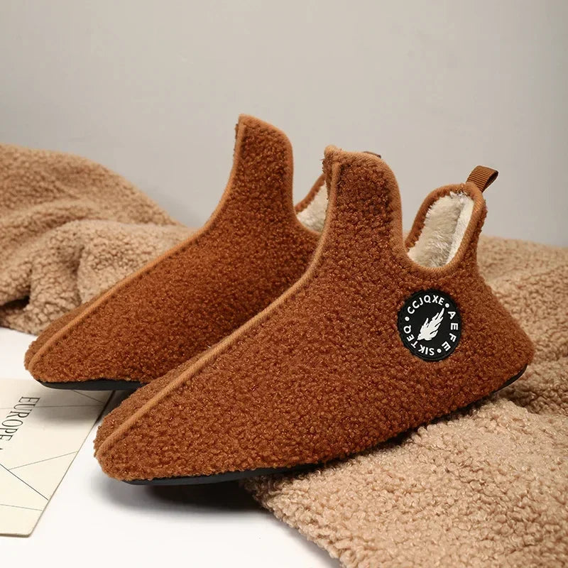 Winter Slippers Men Couples Slippers Non-slip Warm Women and Men Slipper Indoor Soft Shoes Comfortable Flat Home Cotton Shoe