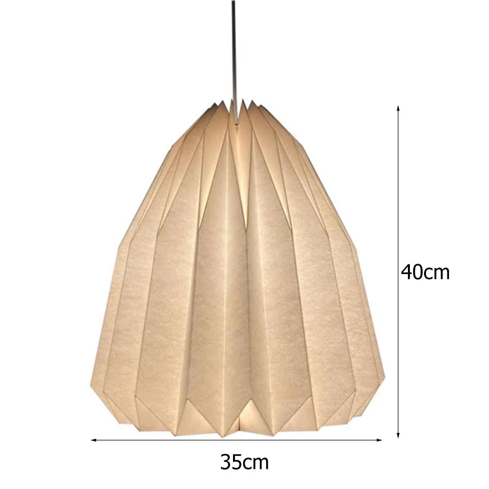 Nordic Creative Paper Origami Lantern Shade Foldable Hanging Pendant Light Art Decor for Living Room Bedroom Dining Room Decor