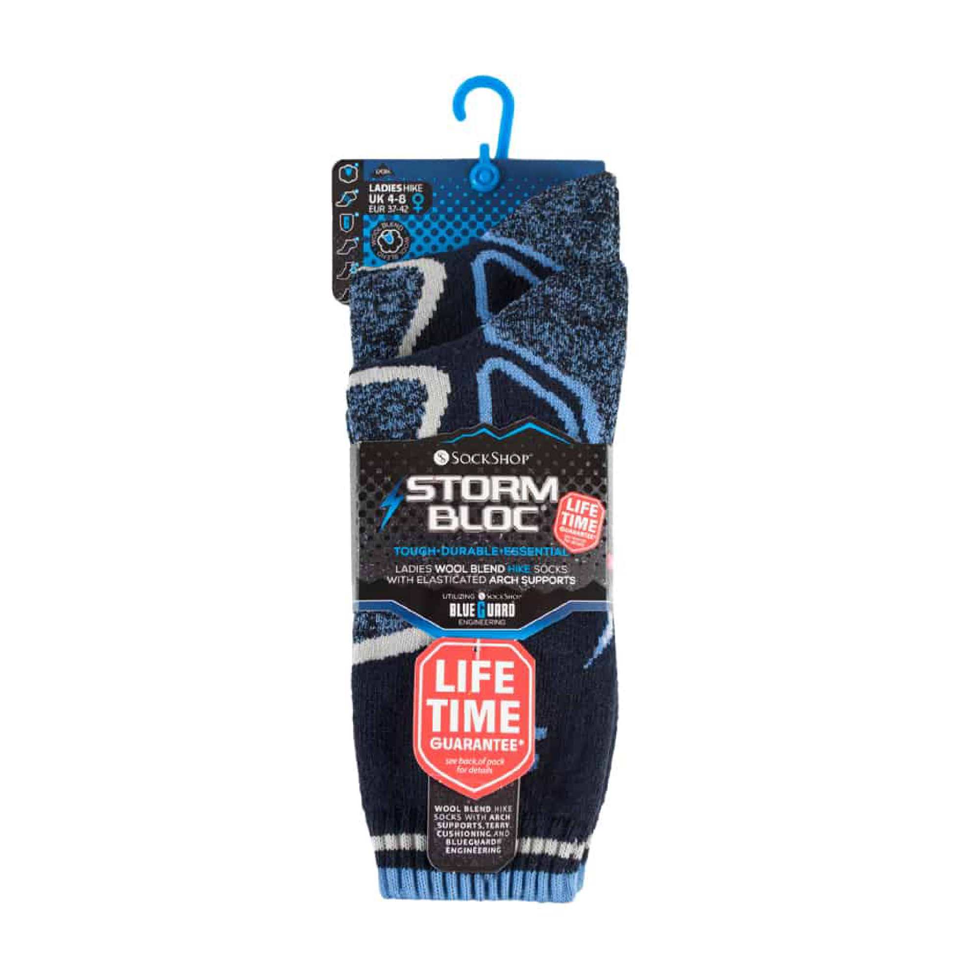 2 Pack Ladies Wool Blend Hiking Socks with Arch Support