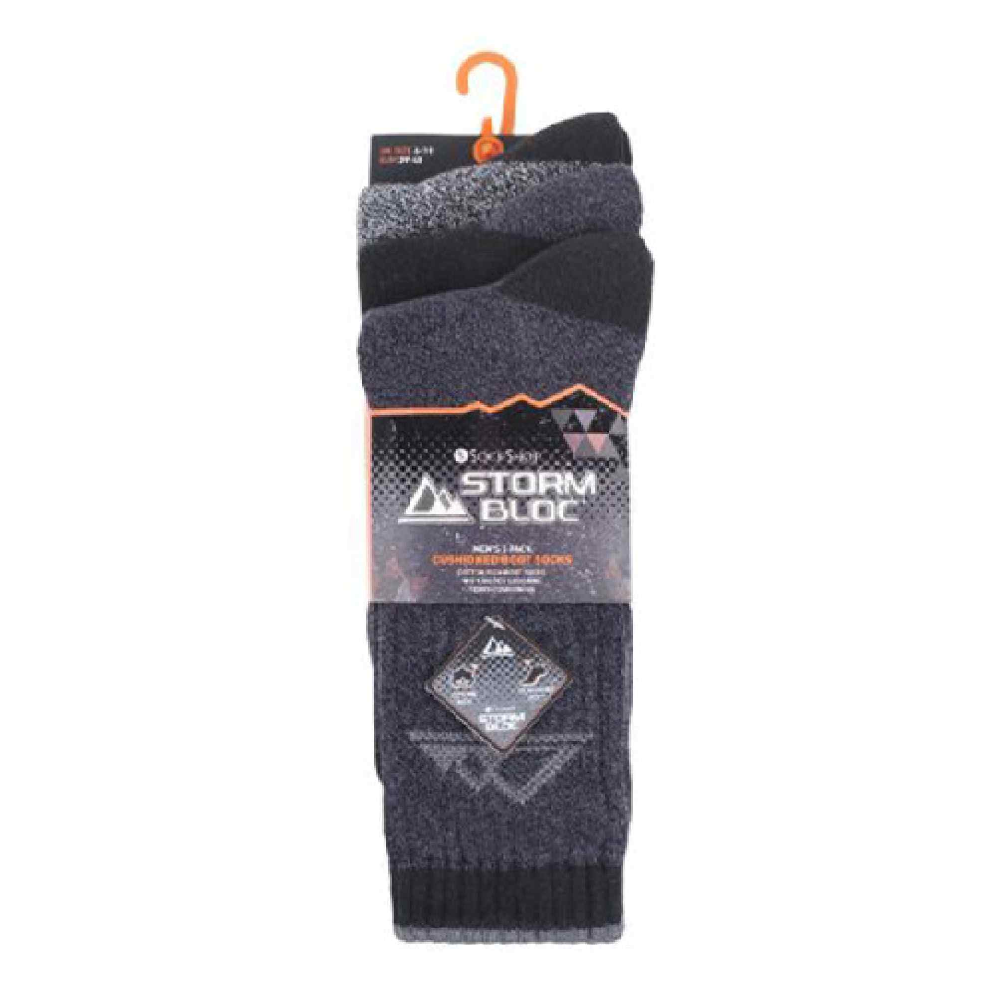 3 Pack Mens Padded Sole Anti Blister Cotton Hiking Socks