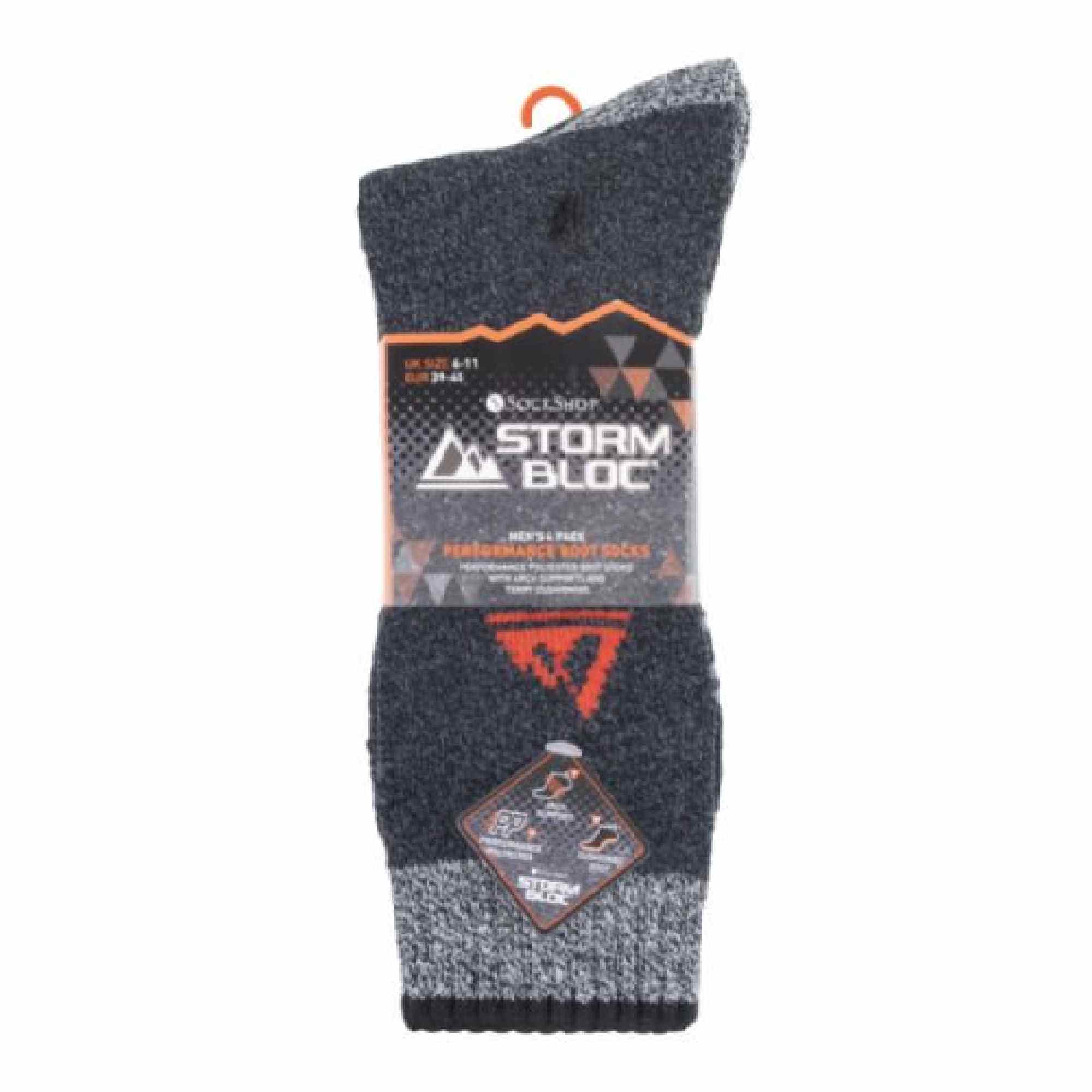 4 Pack Mens Cushion Sole Hiking Work Boot Socks