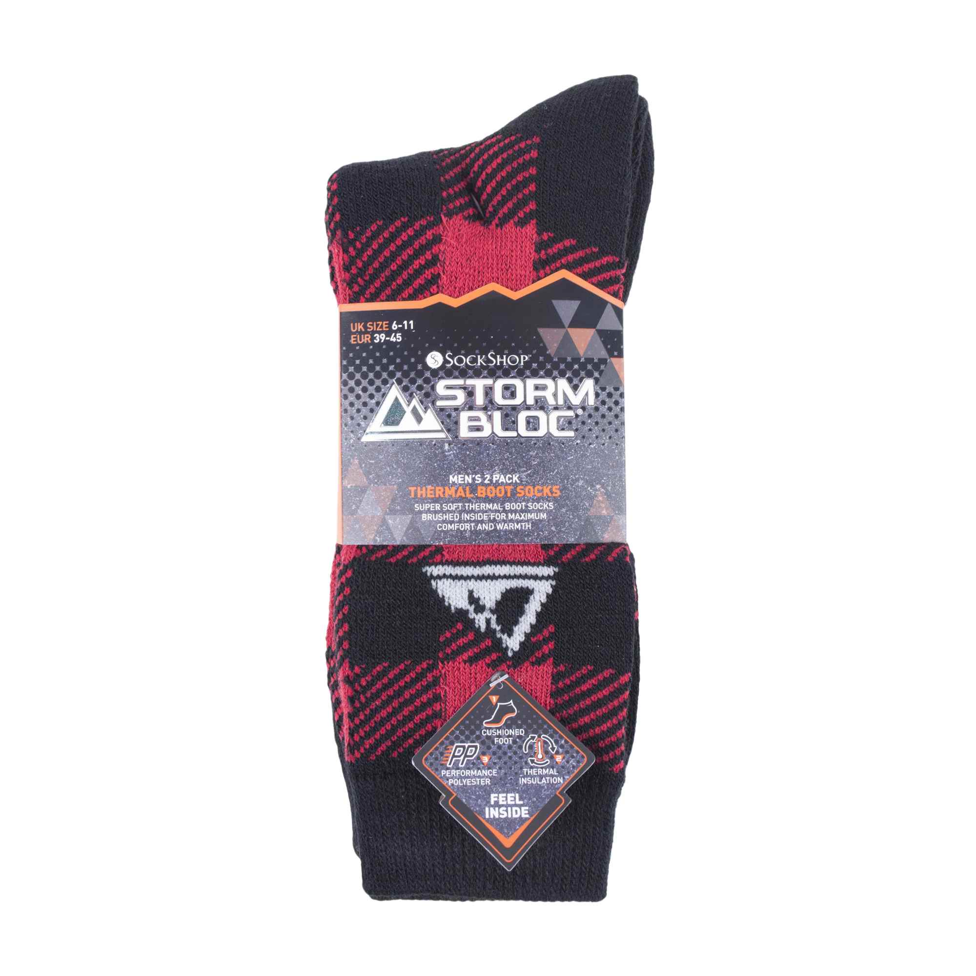 2 Pack Mens Thick Cushioned Patterned Winter Warm Thermal Boot Socks for Hiking