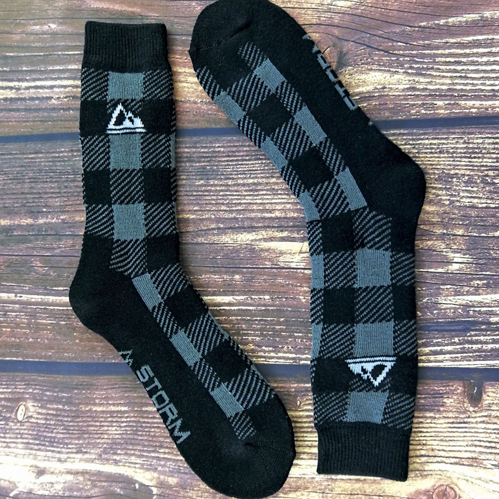2 Pack Mens Thick Cushioned Patterned Winter Warm Thermal Boot Socks for Hiking