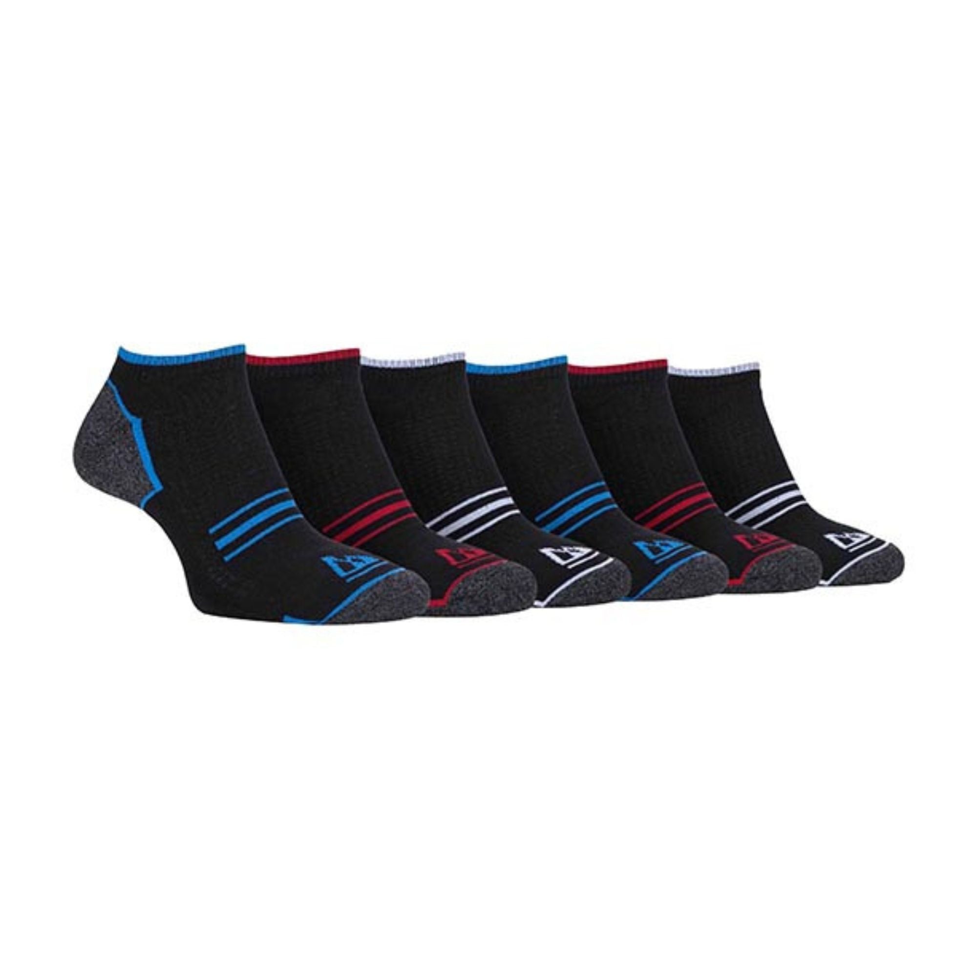 6 Pack Mens Cushioned Sole Running Low Cut Trainer Socks
