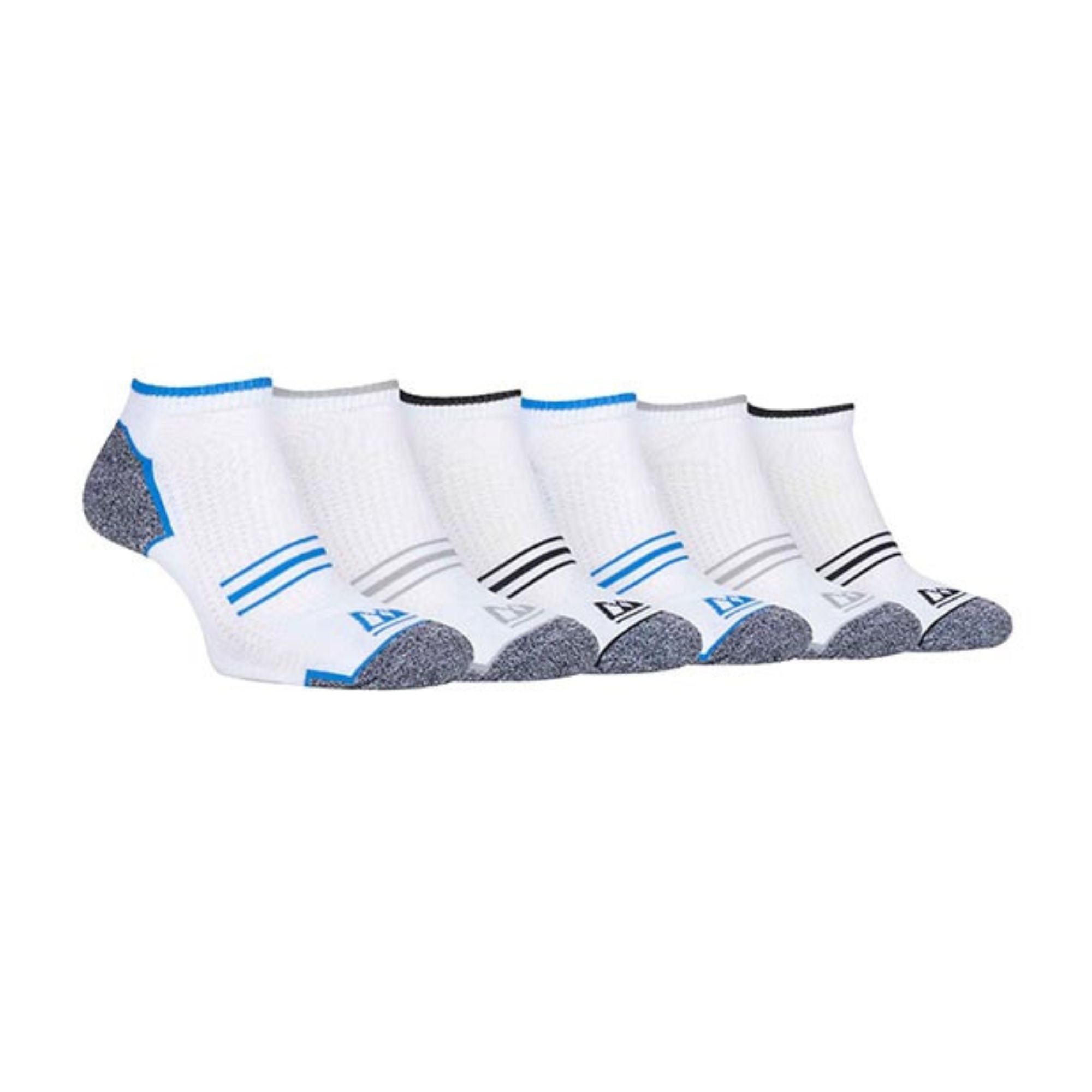 6 Pack Mens Cushioned Sole Running Low Cut Trainer Socks