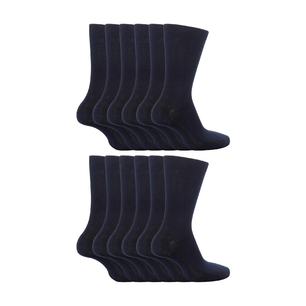 12 Pair Plain Kids School Soft Breathable Cotton Rich Socks