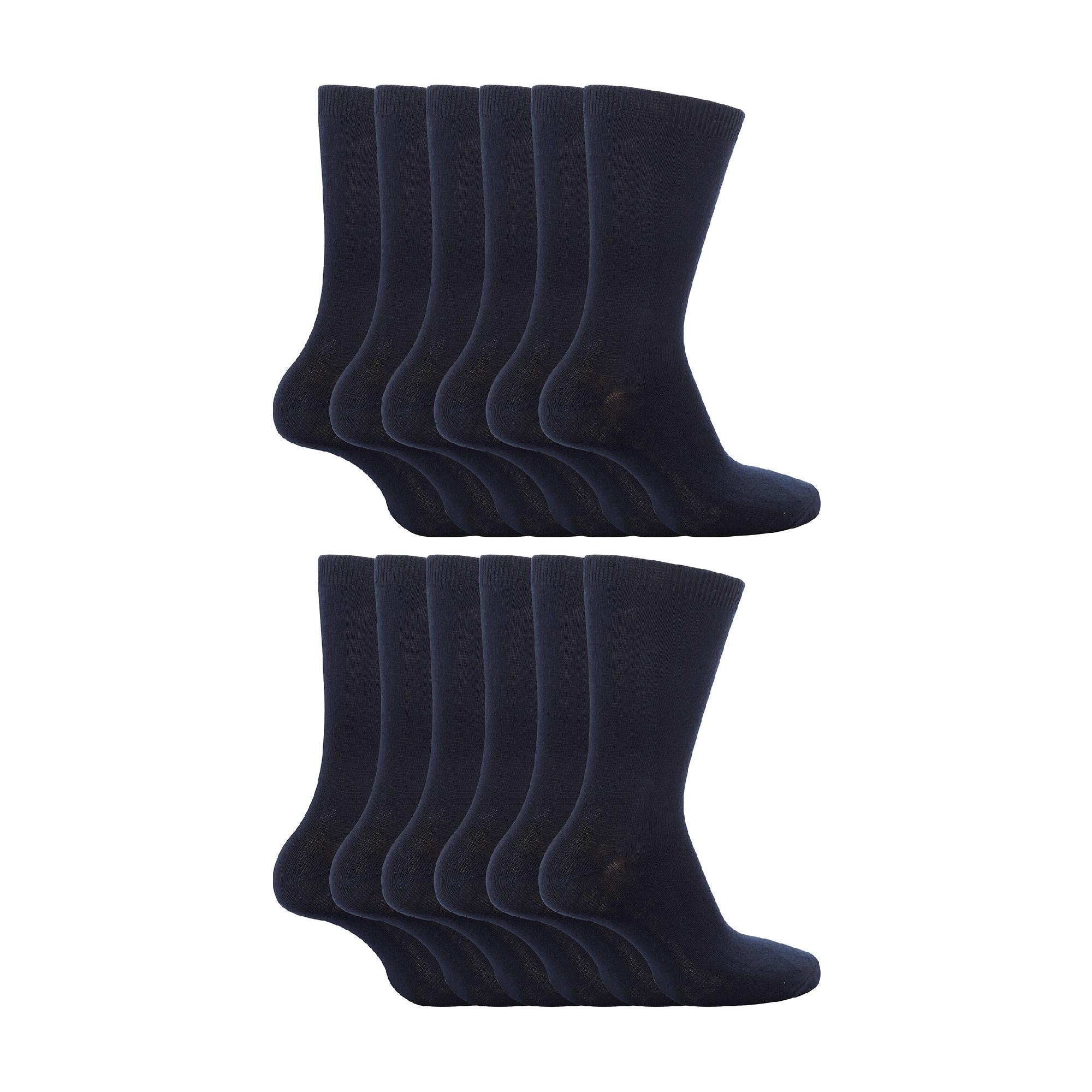 12 Pair Plain Kids School Soft Breathable Cotton Rich Socks
