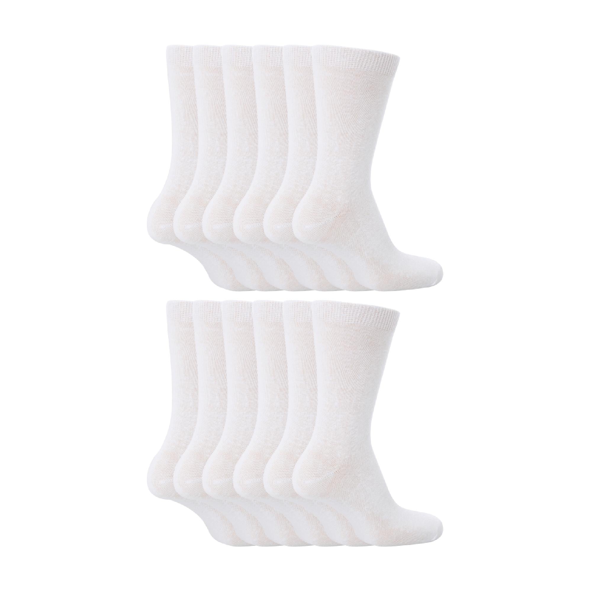 12 Pair Plain Kids School Soft Breathable Cotton Rich Socks