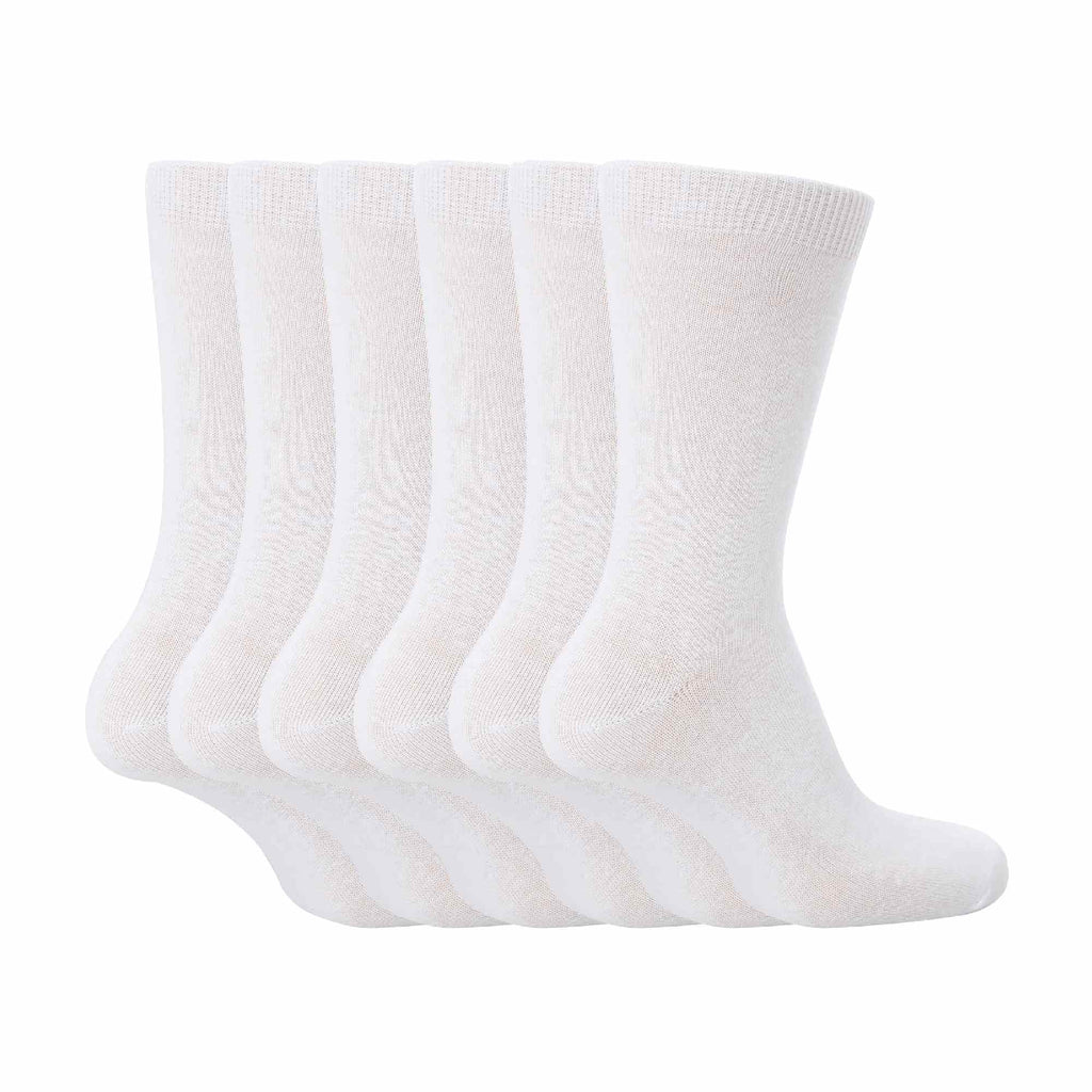 6 Pack Girls & Boys Plain Soft Breathable Cotton School Socks (3 Sizes)
