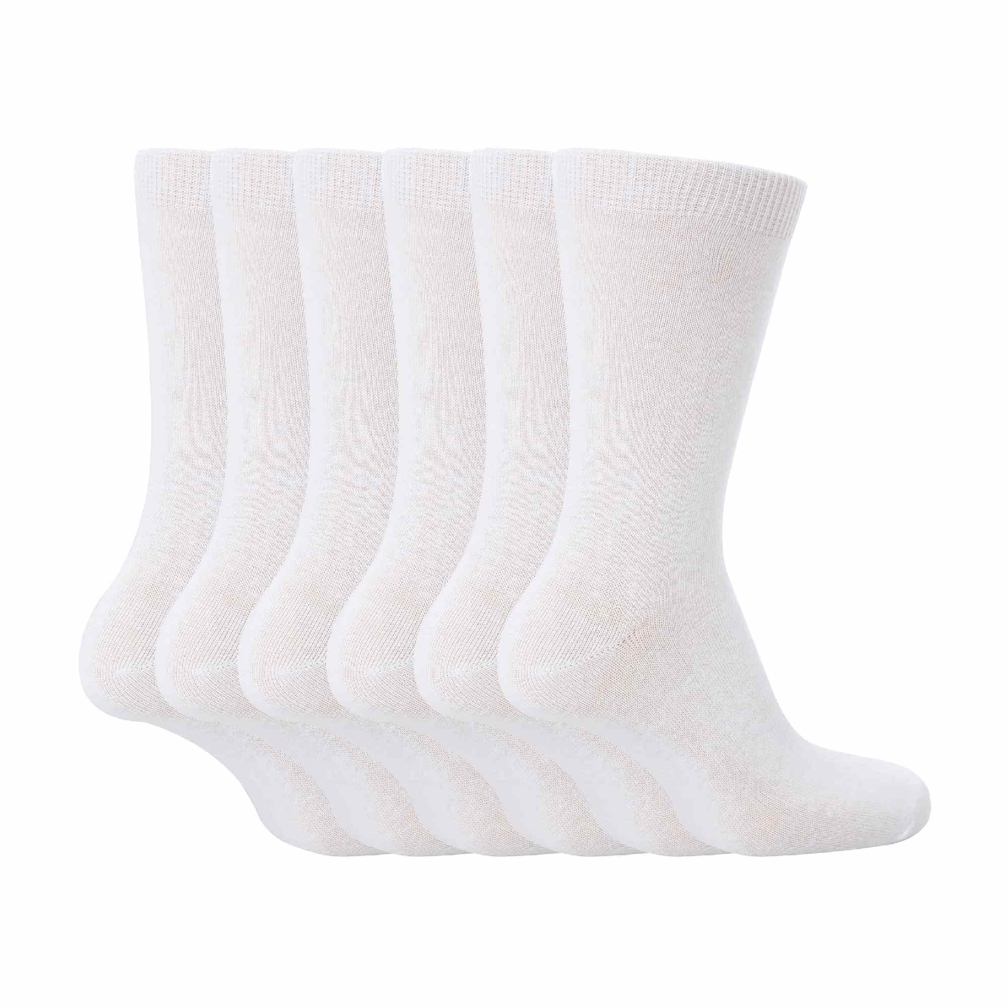 6 Pack Girls & Boys Plain Soft Breathable Cotton School Socks (3 Sizes)