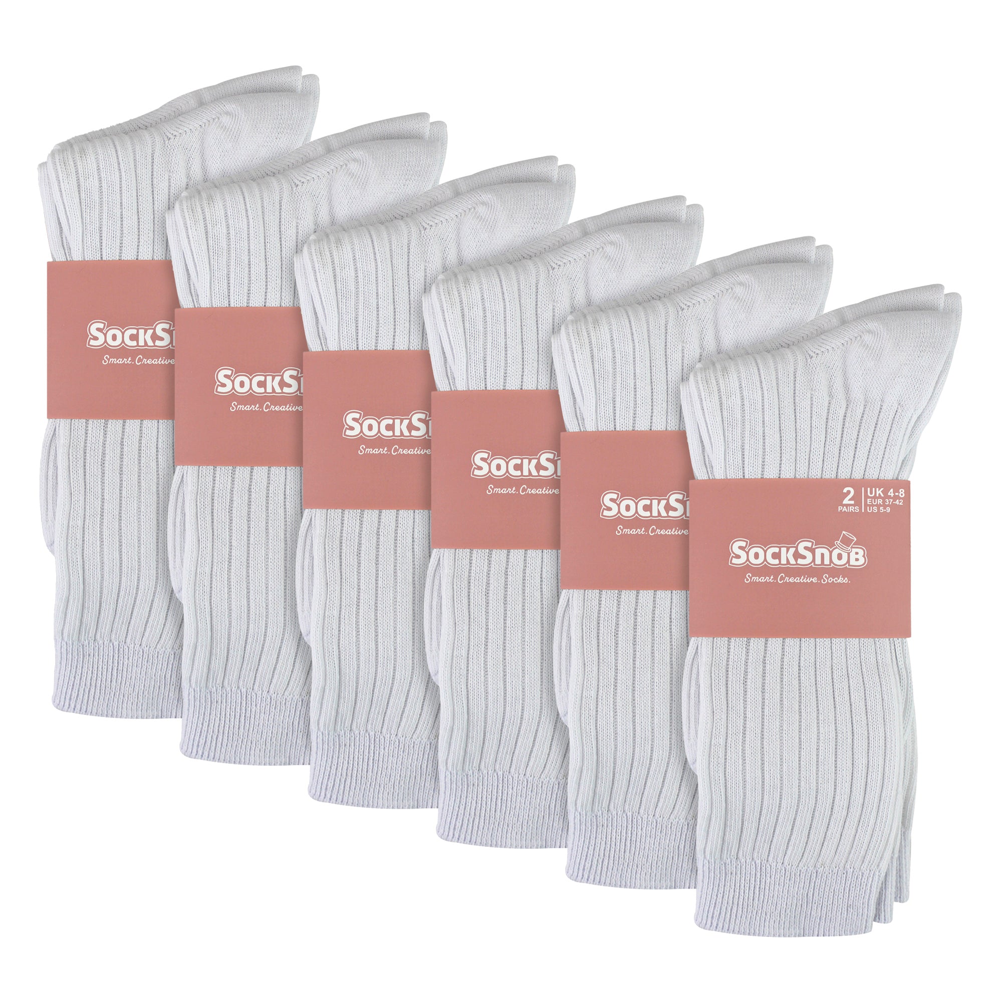 Ladies 12 Pack 100% Cotton Soft Breathable Socks