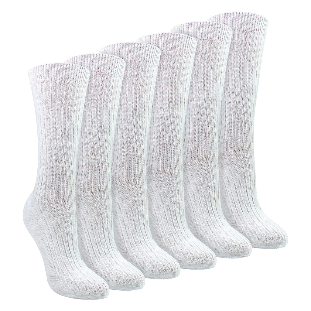 Ladies 6 Pack 100% Cotton Breathable Soft Socks