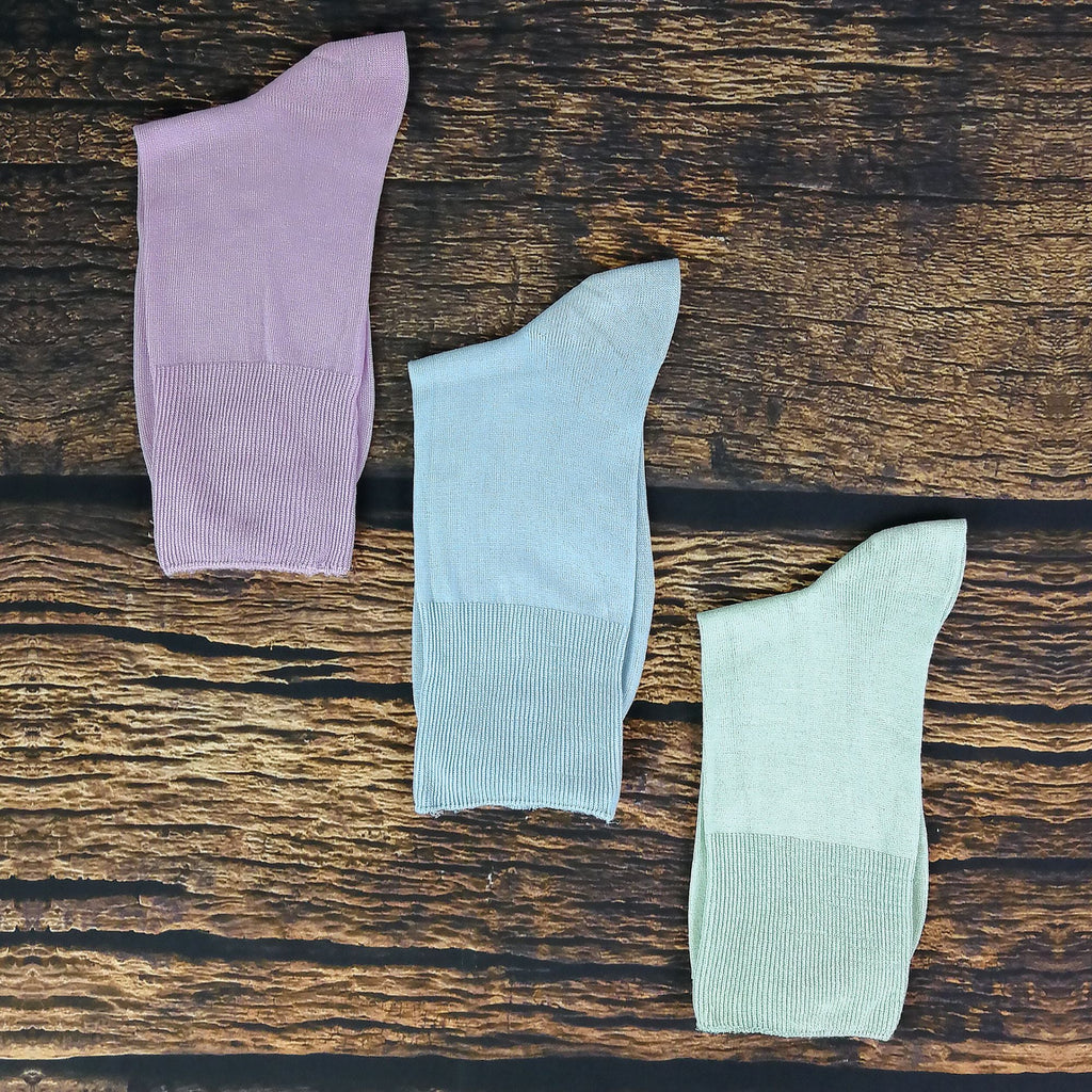 3 Pack Ladies Anti Odour Loose Wide Bamboo Socks with Non Elastic Top
