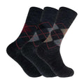 3 Pack Mens Non Elastic Lambs Wool Blend Socks with Loose Top