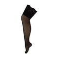 Ladies High Waisted Sheer Black Seamed Tights