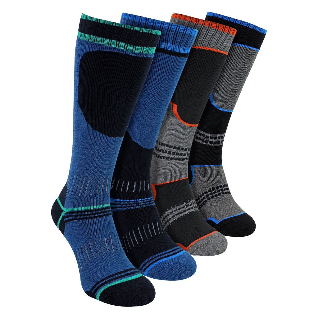 4 Pack Boys Thermal Ski Knee High Socks for Snow Boots