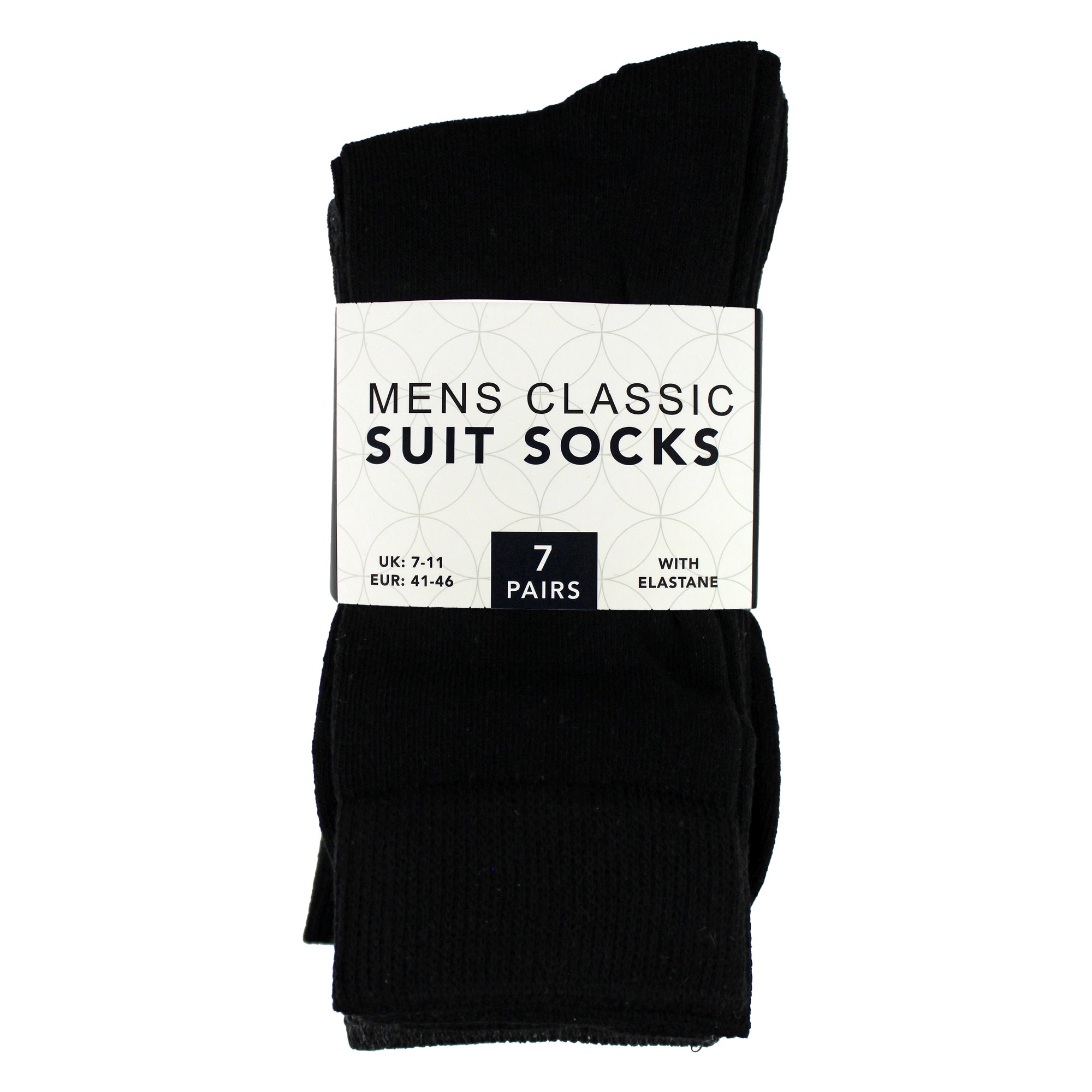 7 Pack Mens Classic Suit Socks - Soft Breathable Plain Dress Socks