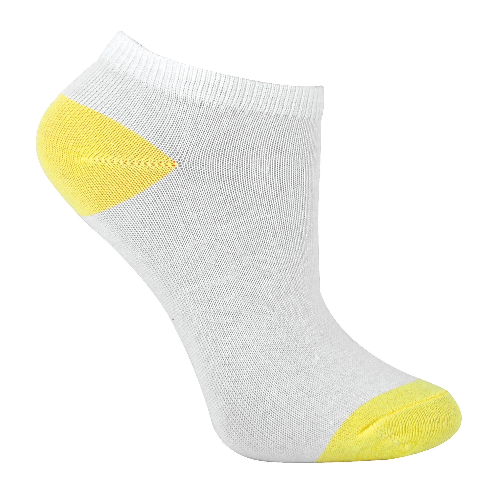 12 Pack Girls Low Cut White Trainer Socks with Contrast Heel & Toe