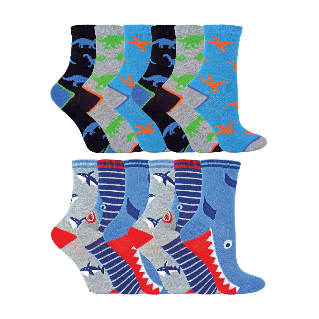 12 Pack Girls & Boys Novelty Soft Breathable Bamboo Trainer Socks