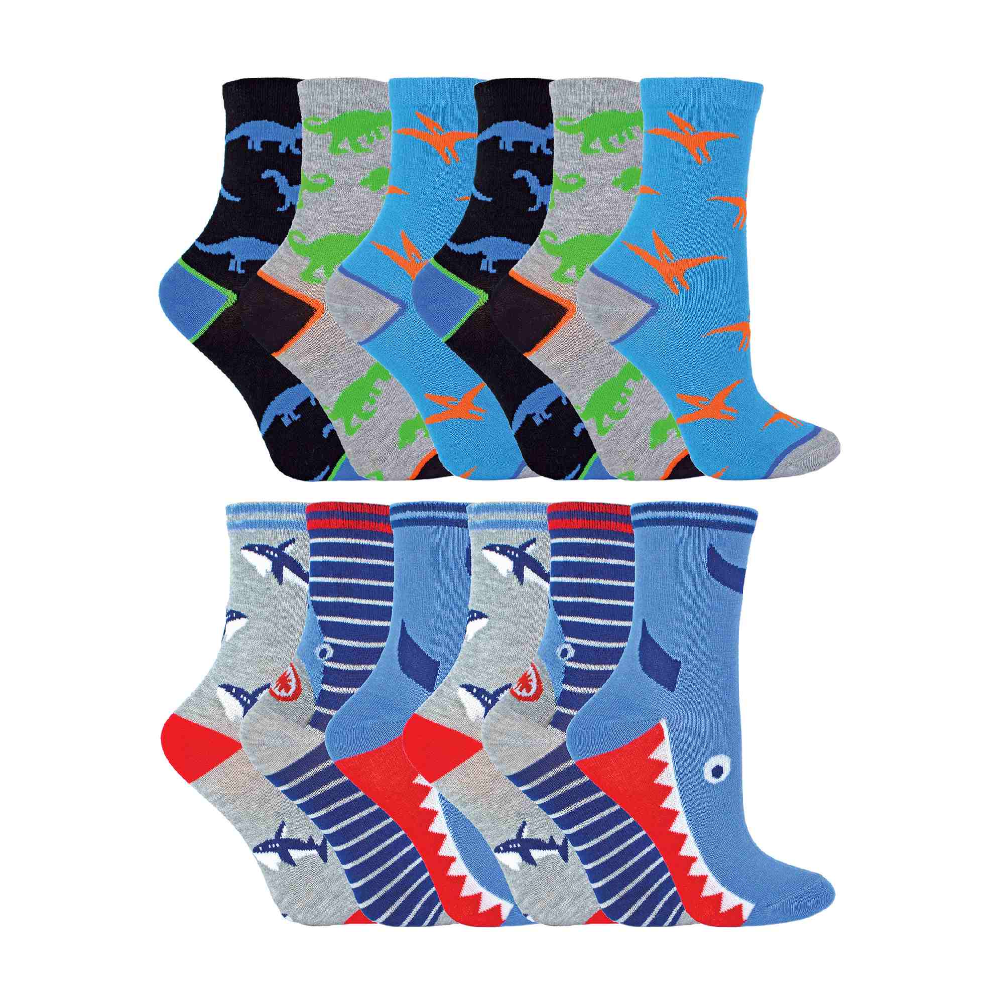 12 Pack Girls & Boys Novelty Soft Breathable Bamboo Trainer Socks