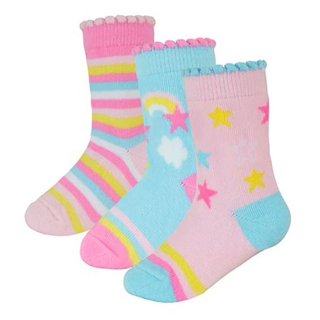 6 Pack Baby Girl Soft Cotton Unicorn Design Socks (3 Sizes)