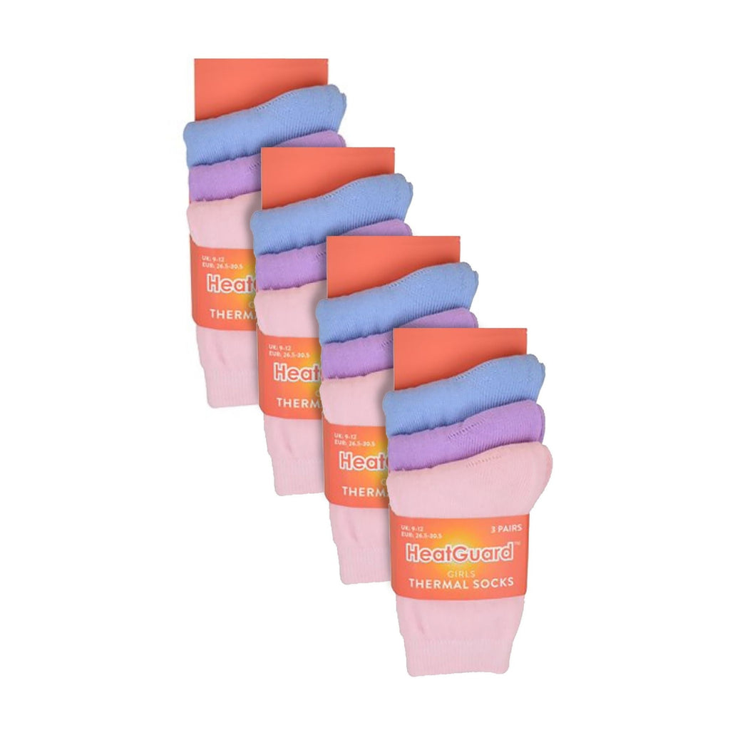 12 Pack Boys & Girls Thick Warm Thermal Winter Socks (3 Sizes)