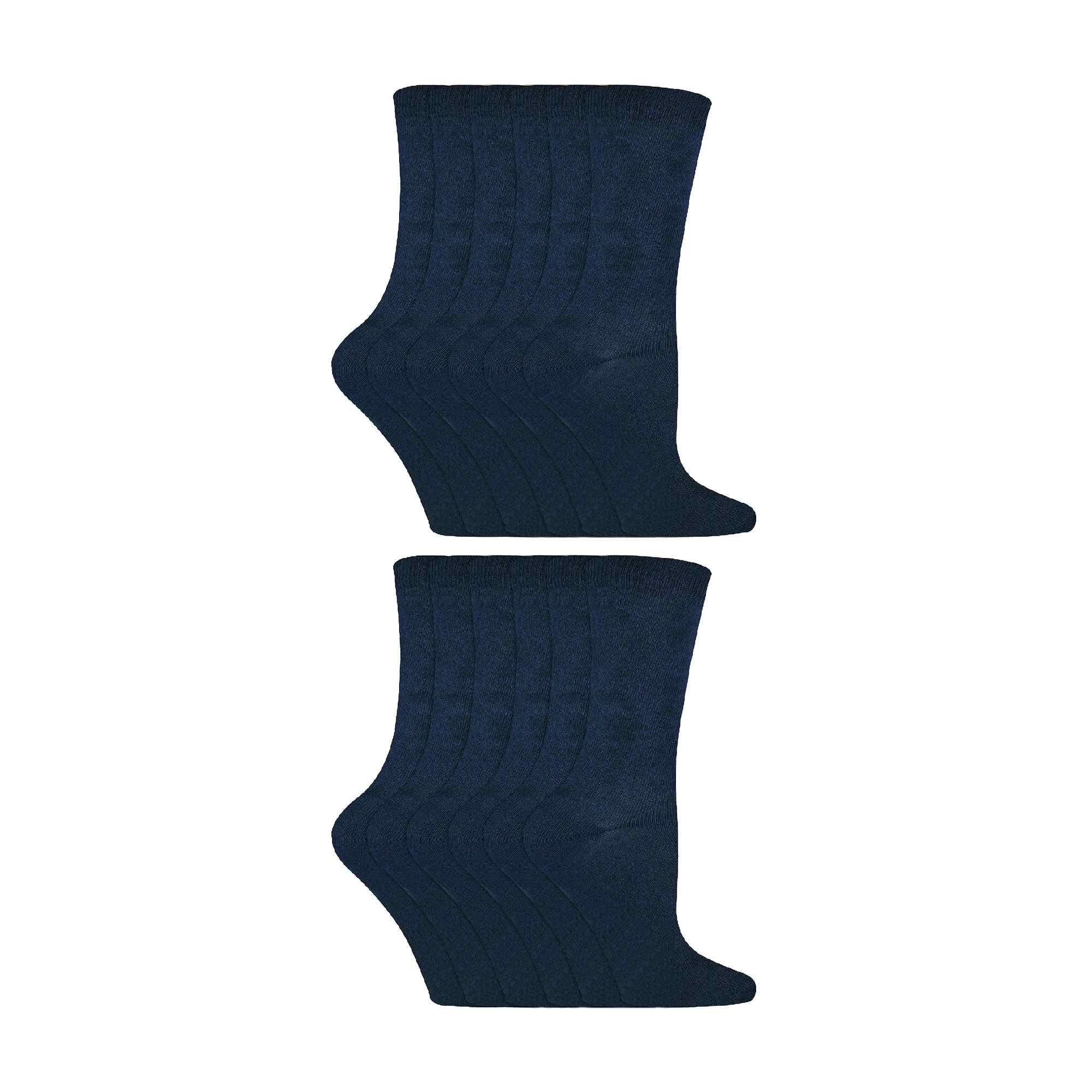 12 Pair Kids Soft Cotton Colourful Casual Plain Dress Socks
