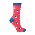 1 Pack Ladies Novelty Hot Pink Boat Bamboo Socks