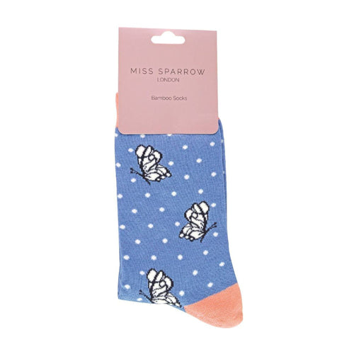 1 Pack Ladies Novelty Cornflower Butterfly Bamboo Socks