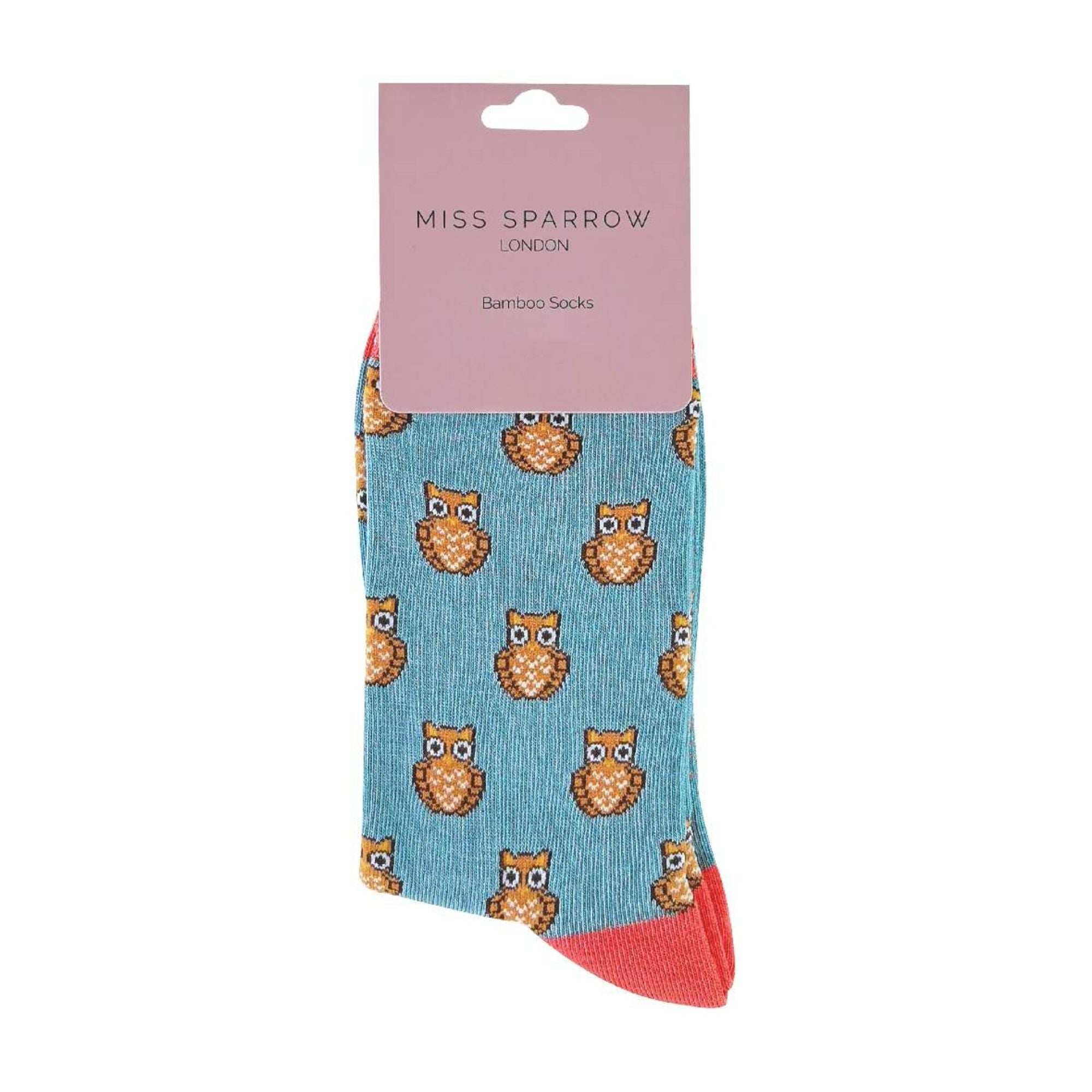 1 Pack Ladies Novelty Green Owl Bamboo Socks