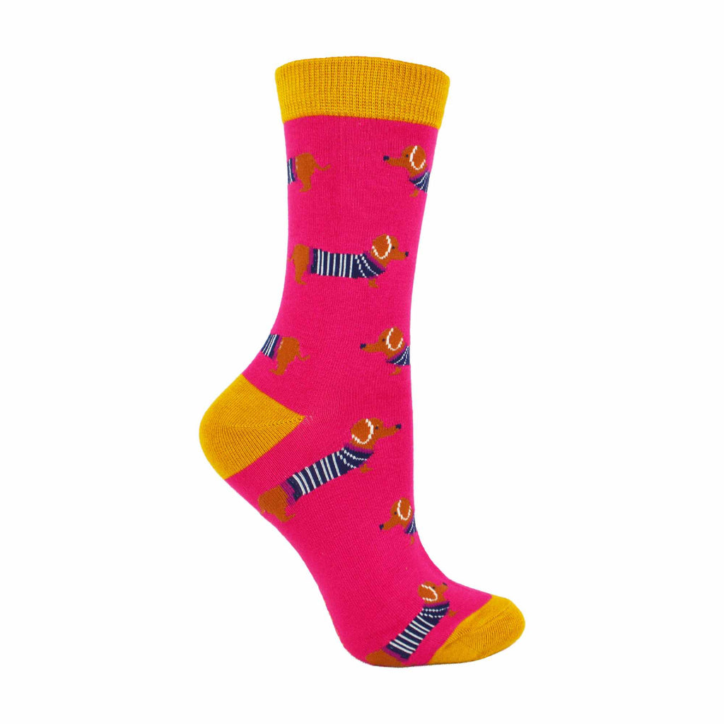 1 Pack Ladies Novelty Dusky Pink Penguin Bamboo Socks