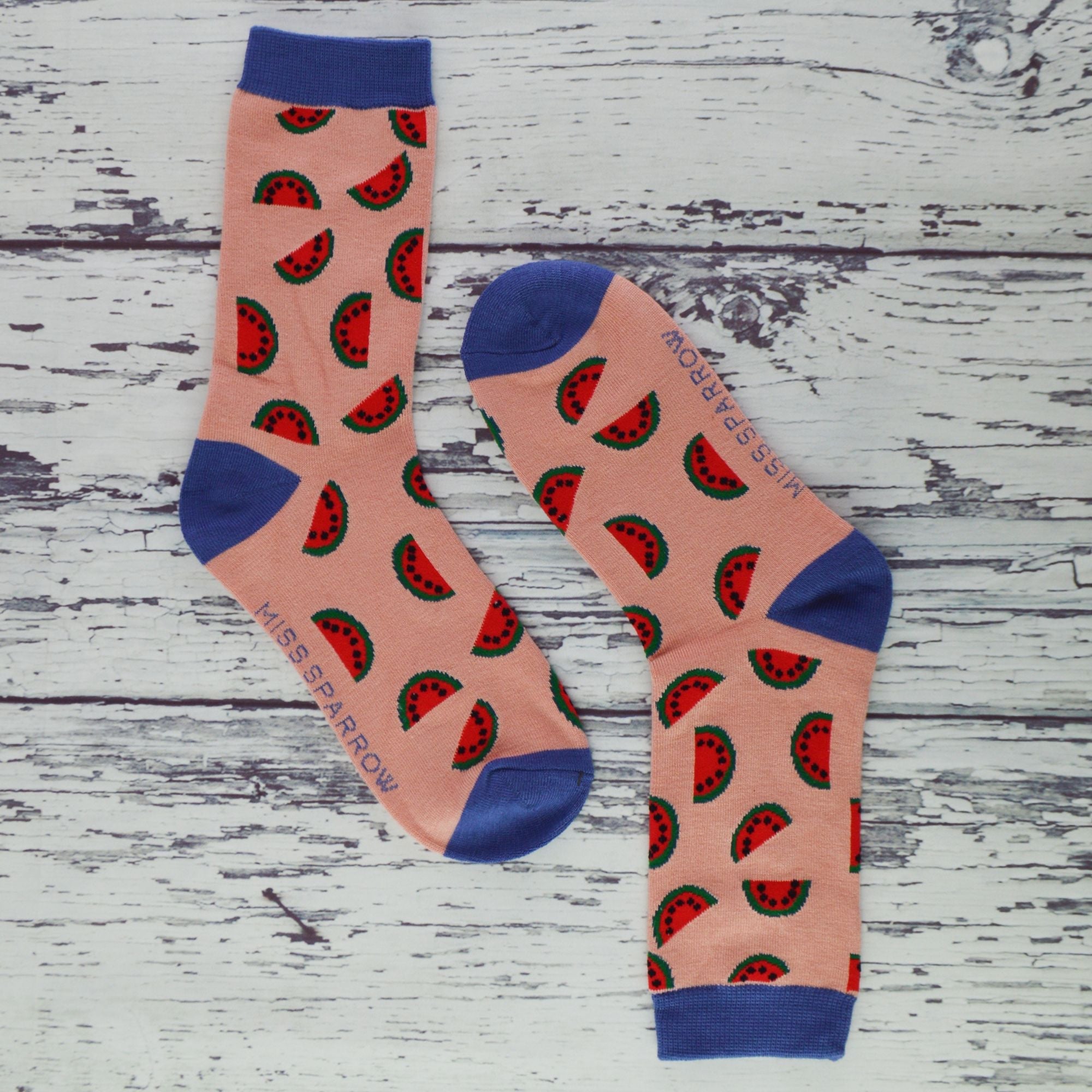 1 Pack Ladies Novelty Dusky Pink Watermelon Bamboo Socks