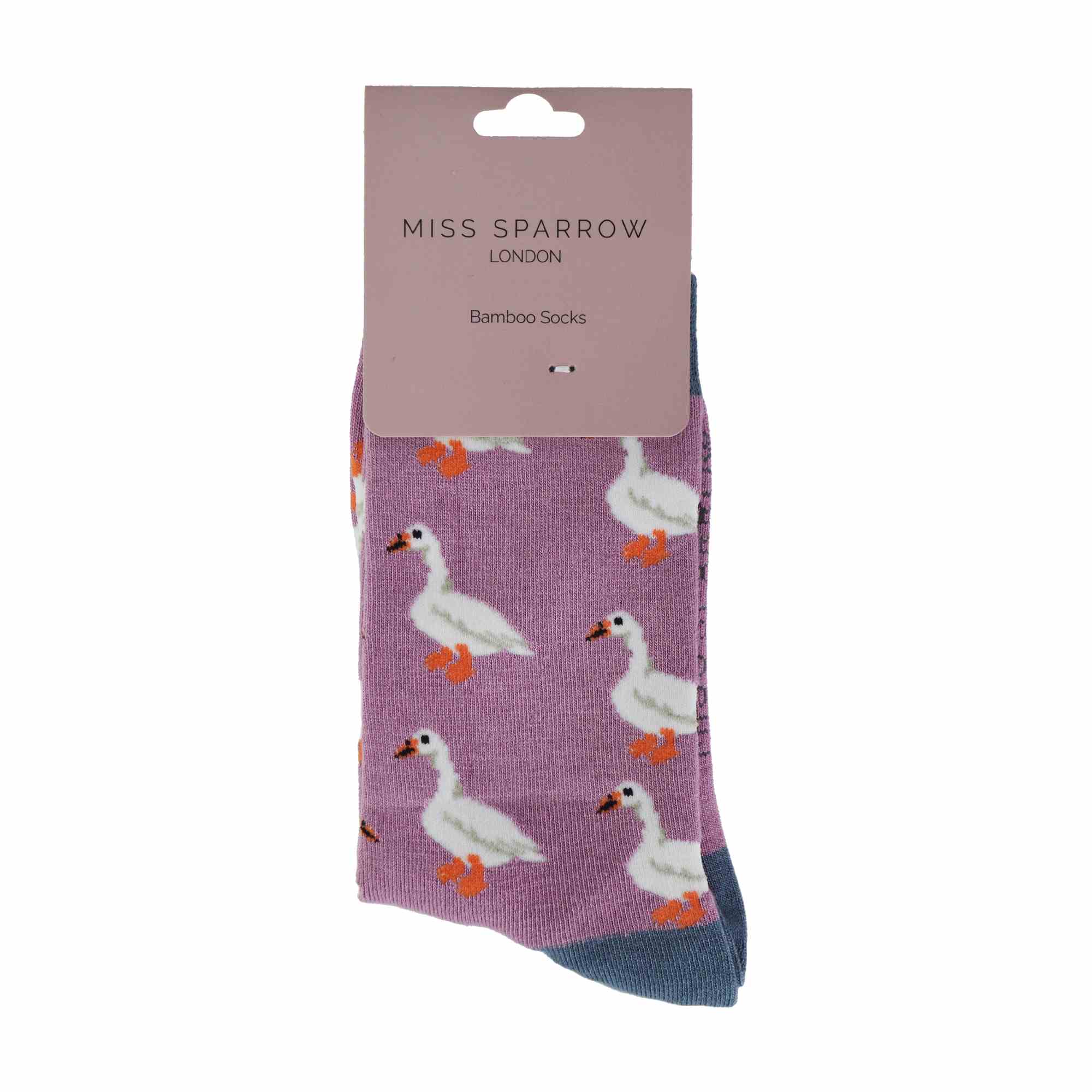 1 Pack Ladies Novelty White Duck Bamboo Socks