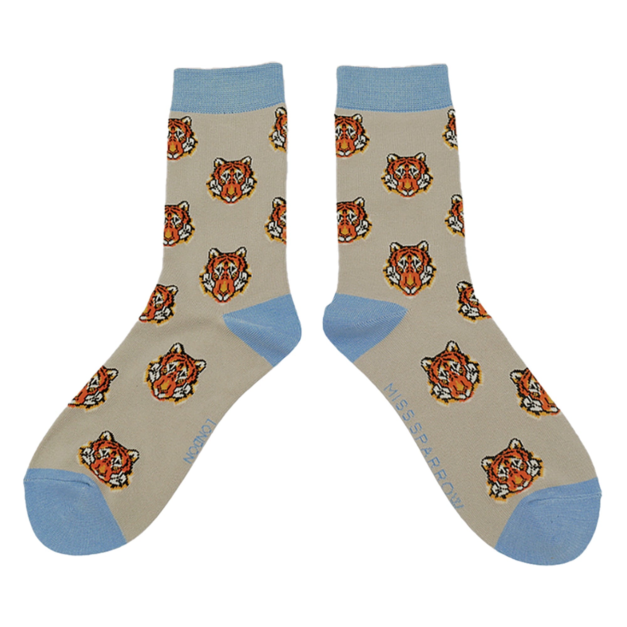 1 Pack Ladies Novelty Silver Tigers Bamboo Socks