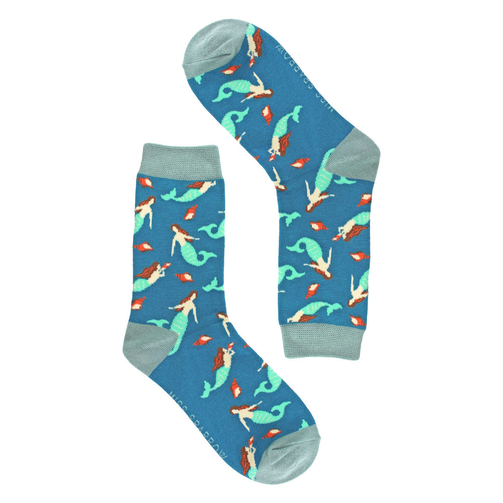 Ladies Mermaids Novelty Patterned Bamboo Socks