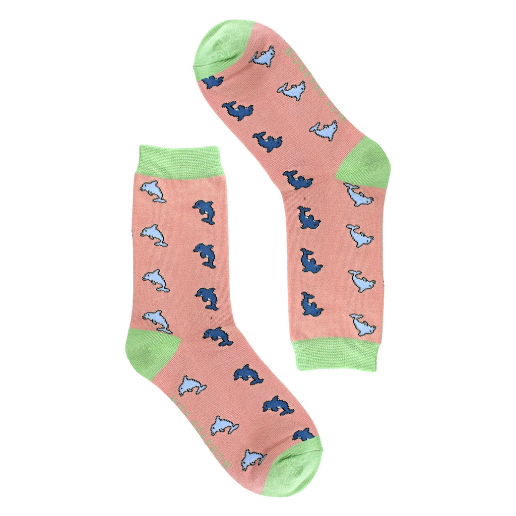 Ladies Dolphins Novelty Patterned Bamboo Socks