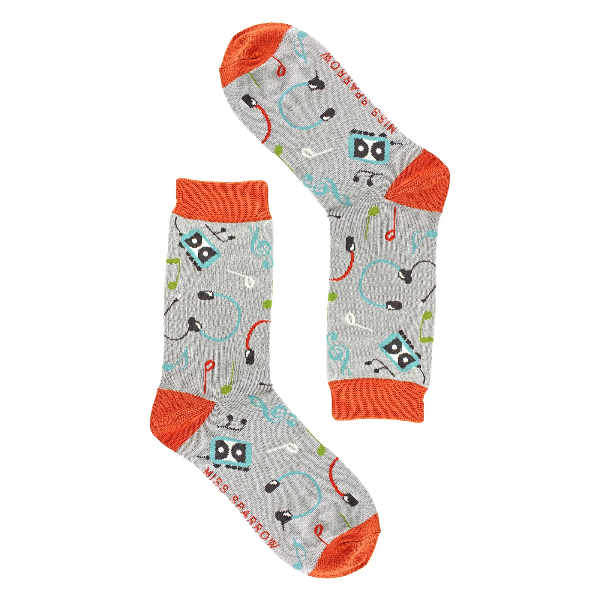 Ladies Retro Music Novelty Patterned Bamboo Socks