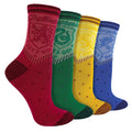 4 Pack Novelty Harry Potter Houses Socks for Men and Women