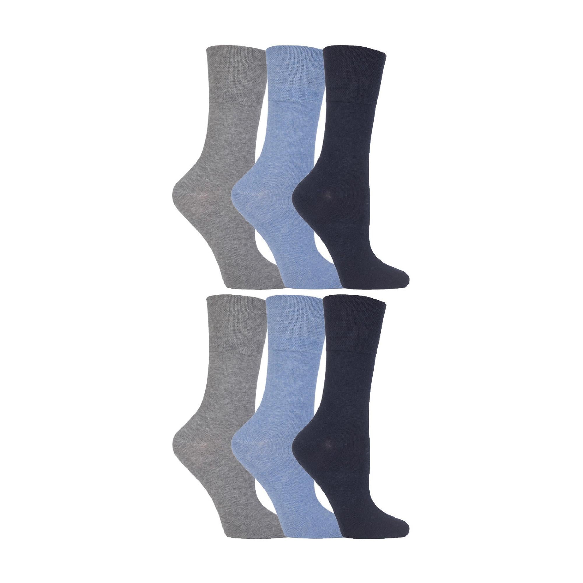 6 Pack Ladies Non Elastic Soft Top Cotton Diabetic Socks
