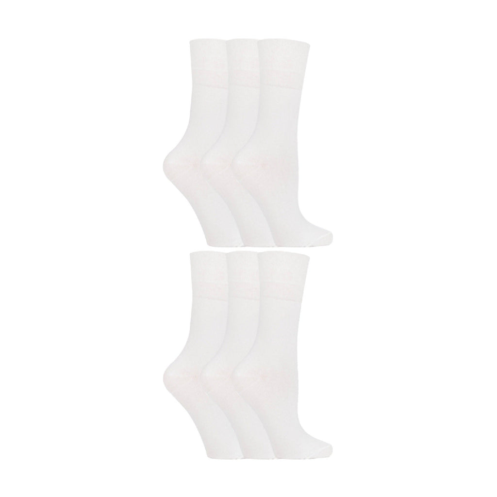 6 Pack Ladies Non Elastic Soft Top Cotton Diabetic Socks