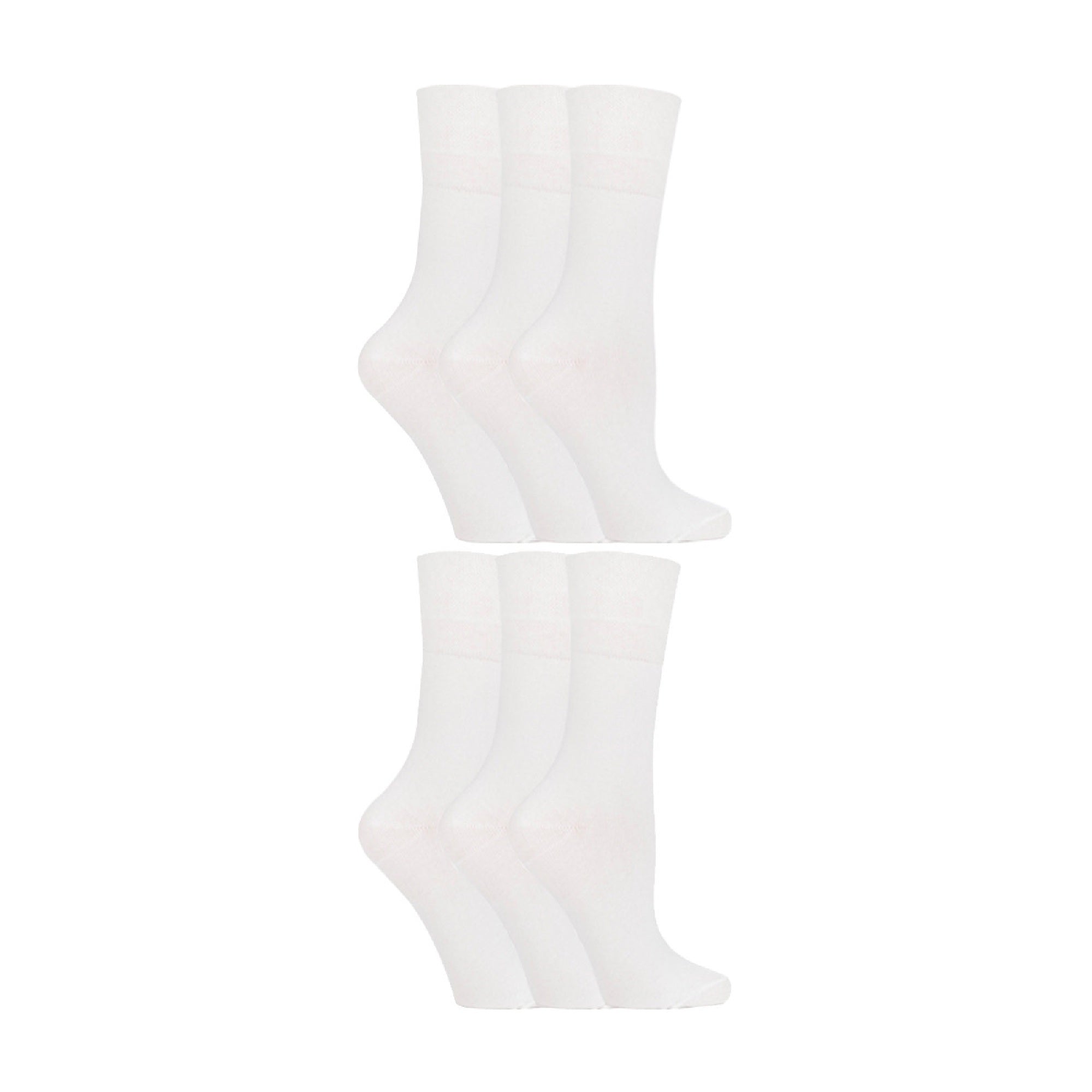 6 Pack Ladies Non Elastic Soft Top Cotton Diabetic Socks