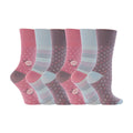 6 Pack Ladies Non Elastic Patterned Cotton Socks for Poor Circulation