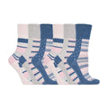 6 Pack Ladies Patterned Non Elastic Cotton Socks
