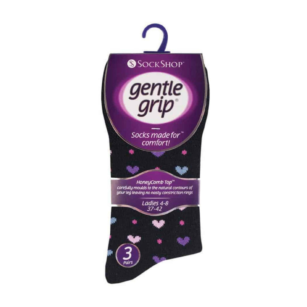 6 Pack Ladies Patterned Non Elastic Cotton Socks