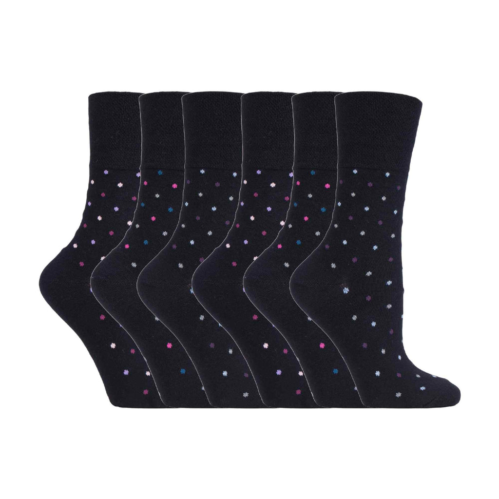6 Pack Ladies Non Elastic Novelty Design Socks