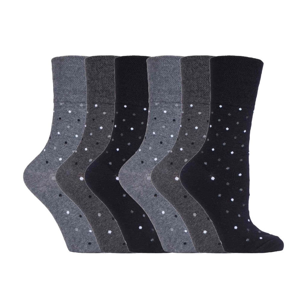 6 Pack Ladies Non Elastic Novelty Design Socks